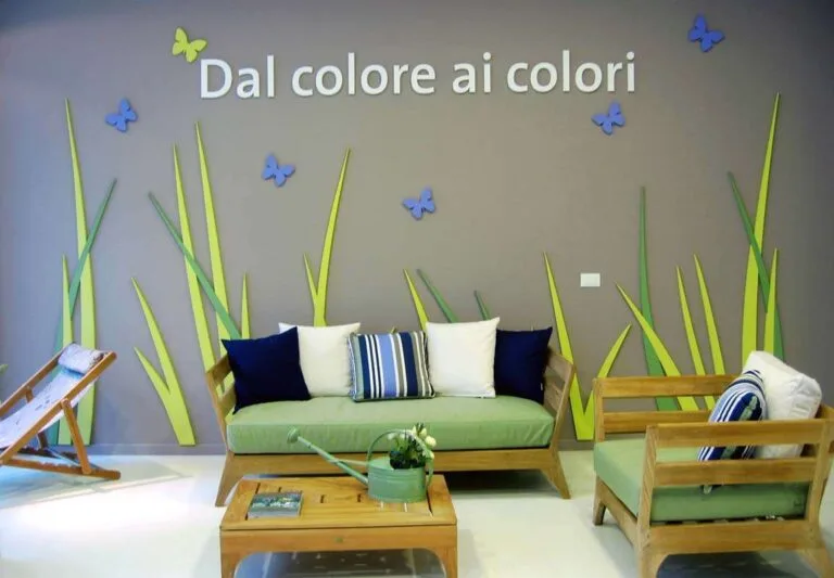 Scritte in polistirolo 3d personalizzate per sala d'attesa Dal Colore ai Colori - progetto versione Premium