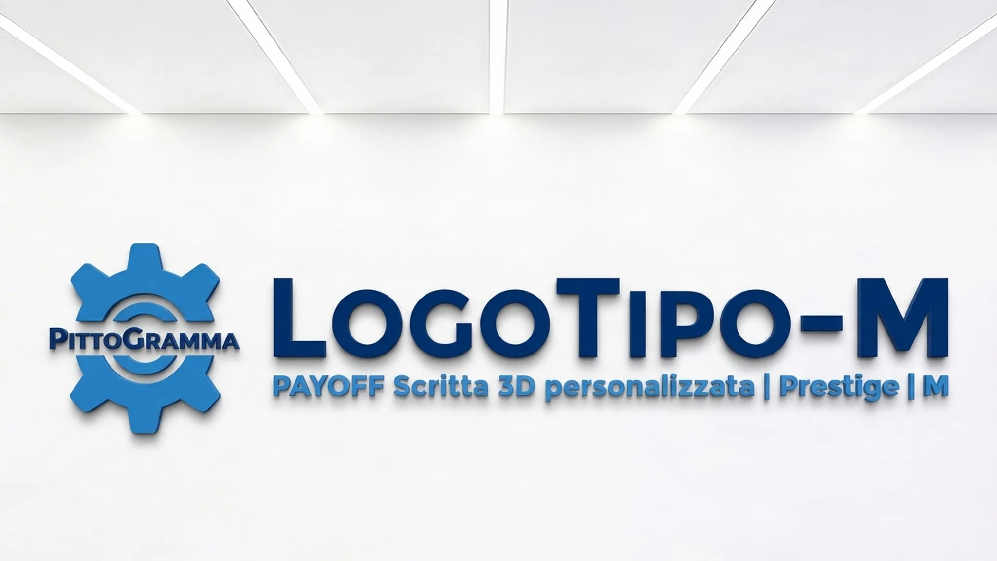 Logo + Scritte 3D Prestige M su parete