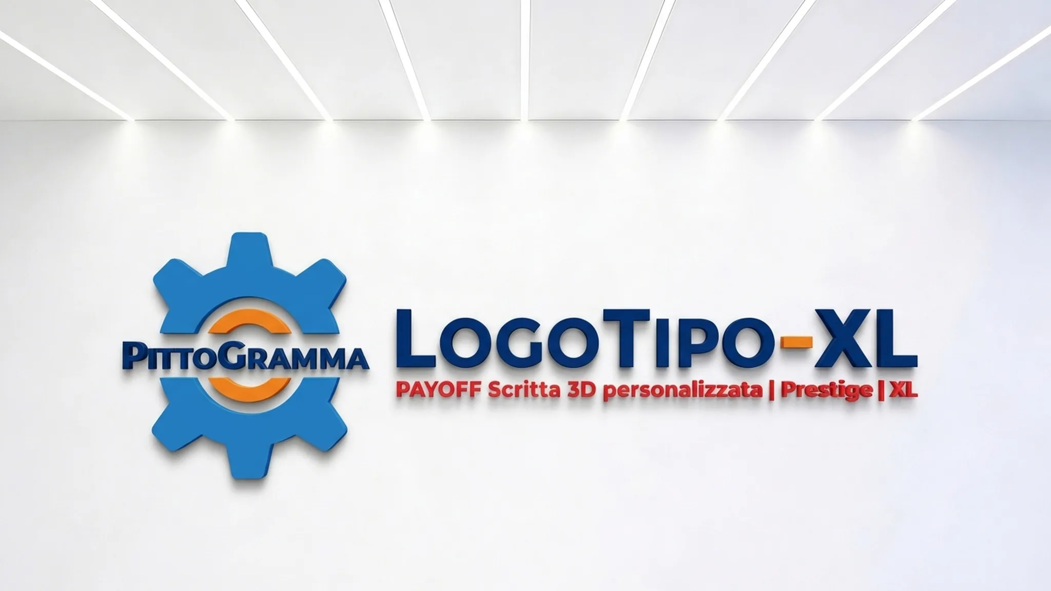 Logo + Scritte 3D Prestige XL su parete